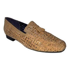 NWOT Vaneli Roman Natural Cork Slip On Loafer Leather Upper Tassel size 9 US